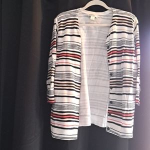 CJ Banks Striped Cardigan X